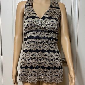 CBW faux wrap sequin/beaded tank top